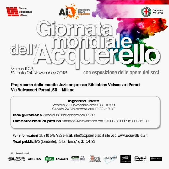 2018 - Giornata Mondiale dell'Acquerello - Milano, Biblioteca Valvassore Peroni